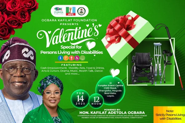 Hon. Kafilat Ogbara Celebrates Valentine’s Day with Persons with Disabilities, Advocates for Inclusivity