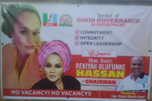 A VOTE OF CONFIDENCE: ENGR OLAWALE OLALEYE DRUMS SUPPORT FOR BARR. REKIYAH HASSAN!