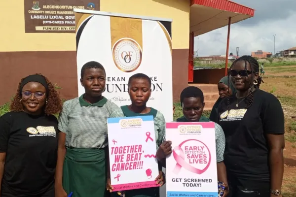Oyenike Oyekan Foundation Takes Cancer Awareness Campaign to SchoolsStudents urged to speak up on any unusual body changes